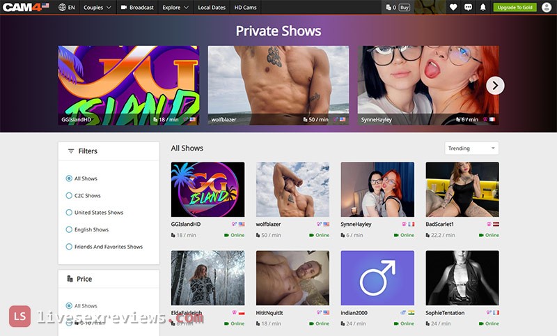 Cam4 shows