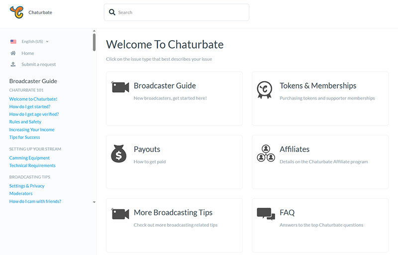 Chaturbate support