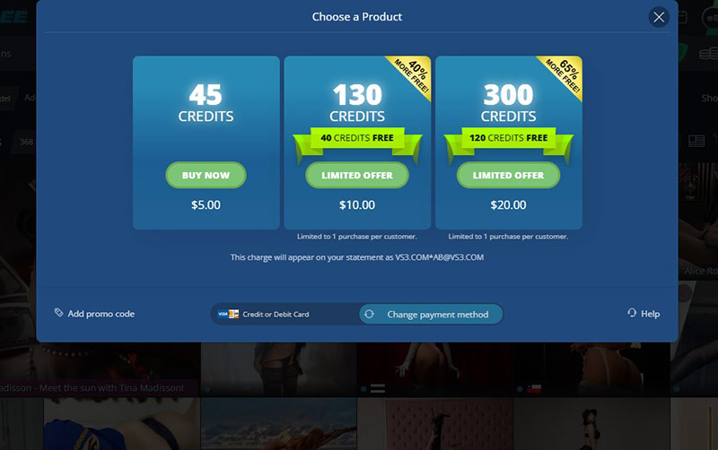 Flirt4Free Credits Packages