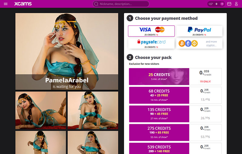 Xcams payment methods