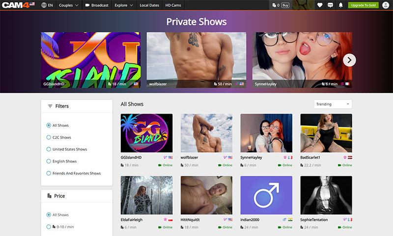 Cam4 shows