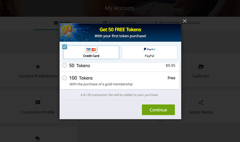 Cam4 payment methods